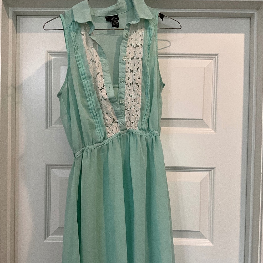 Mint lace babydoll dress. Rue21.